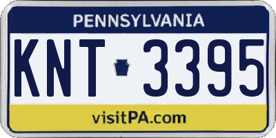 PA license plate KNT3395