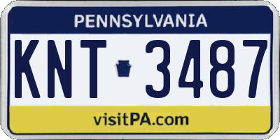 PA license plate KNT3487
