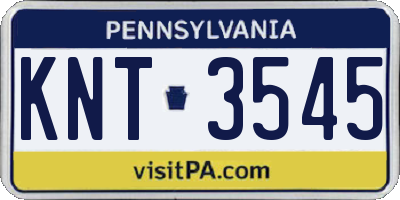 PA license plate KNT3545