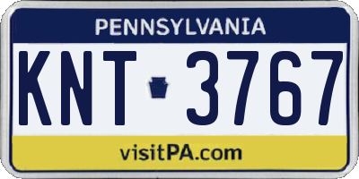 PA license plate KNT3767