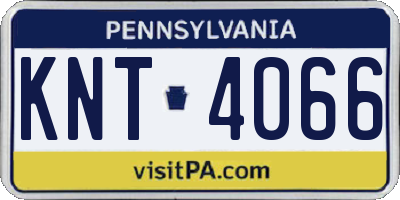 PA license plate KNT4066