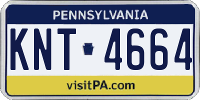 PA license plate KNT4664