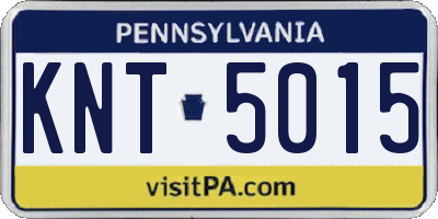 PA license plate KNT5015