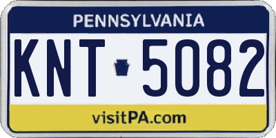 PA license plate KNT5082