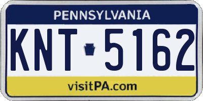 PA license plate KNT5162