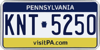 PA license plate KNT5250