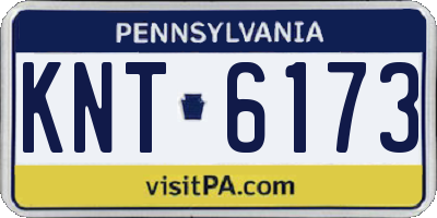 PA license plate KNT6173