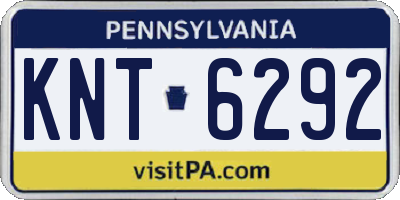 PA license plate KNT6292