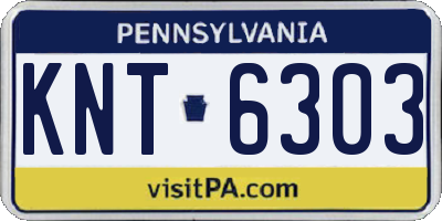 PA license plate KNT6303