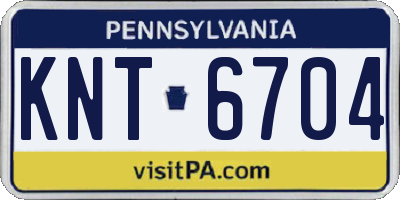 PA license plate KNT6704