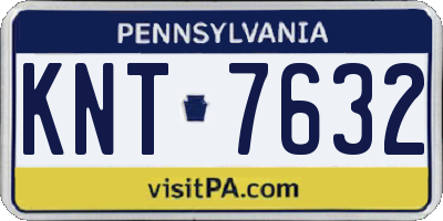 PA license plate KNT7632
