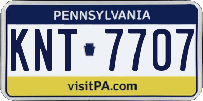 PA license plate KNT7707