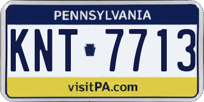 PA license plate KNT7713