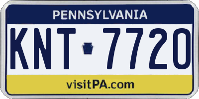 PA license plate KNT7720