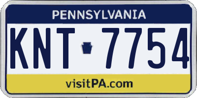 PA license plate KNT7754