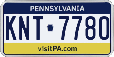 PA license plate KNT7780