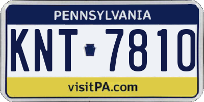 PA license plate KNT7810