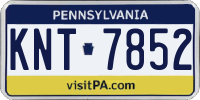 PA license plate KNT7852