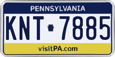 PA license plate KNT7885