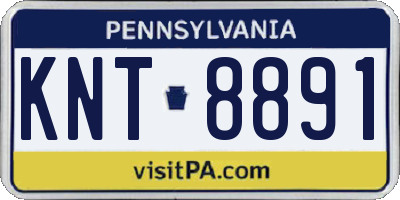 PA license plate KNT8891
