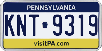 PA license plate KNT9319