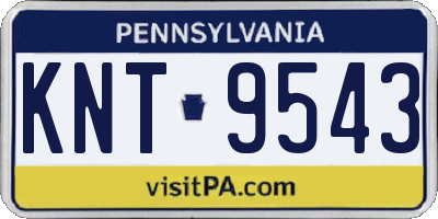 PA license plate KNT9543