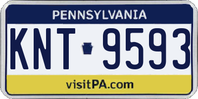 PA license plate KNT9593