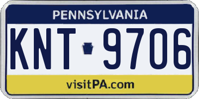 PA license plate KNT9706