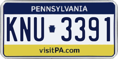 PA license plate KNU3391