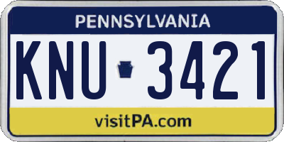 PA license plate KNU3421