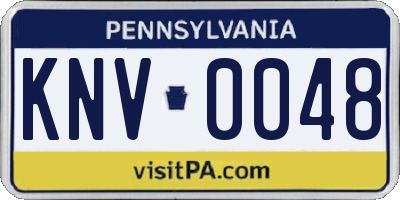 PA license plate KNV0048