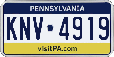 PA license plate KNV4919