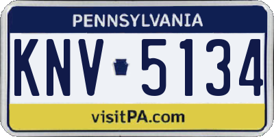 PA license plate KNV5134