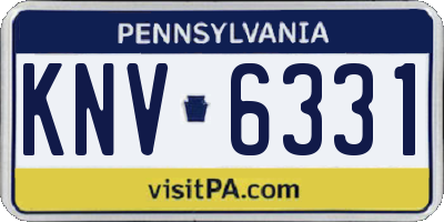 PA license plate KNV6331