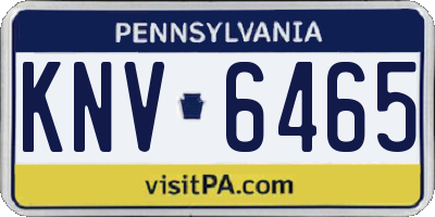 PA license plate KNV6465