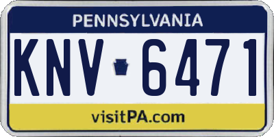 PA license plate KNV6471