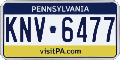 PA license plate KNV6477