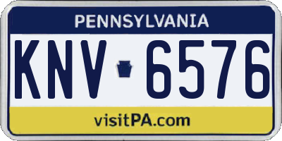 PA license plate KNV6576