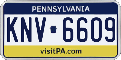 PA license plate KNV6609