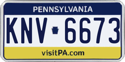 PA license plate KNV6673
