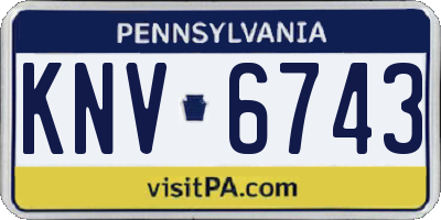 PA license plate KNV6743