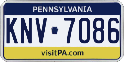 PA license plate KNV7086