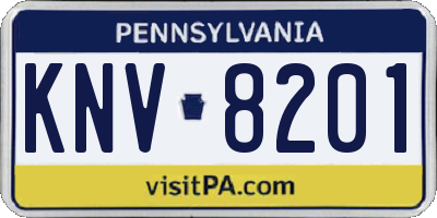 PA license plate KNV8201