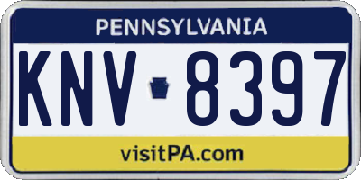 PA license plate KNV8397