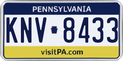PA license plate KNV8433