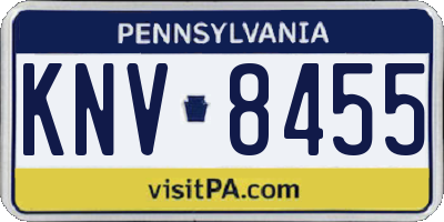 PA license plate KNV8455