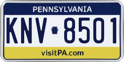 PA license plate KNV8501