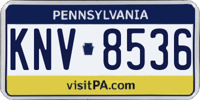 PA license plate KNV8536