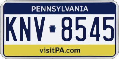 PA license plate KNV8545