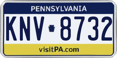 PA license plate KNV8732